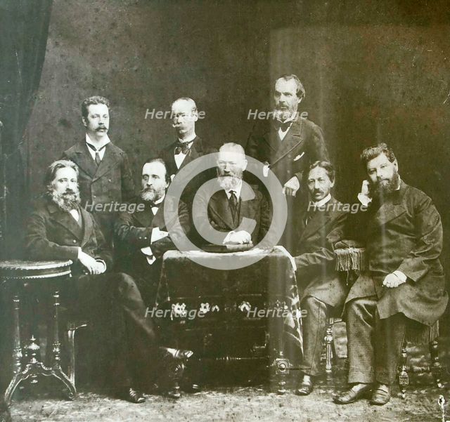 Russian playwrights, 1870s. Artist: Unknown