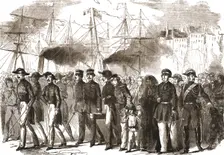 Russian Prisoners: Arrival of the Russian General Bodisco and his Family at Havre 1854. Creator: Unknown