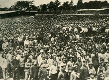 Russian Prisoners in...one of the internment camps First World War, 1914-1918, (c1920). Creator: Unknown