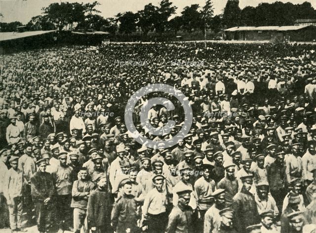 'Russian Prisoners in...one of the internment camps', First World War, 1914-1918, (c1920).  Creator: Unknown.