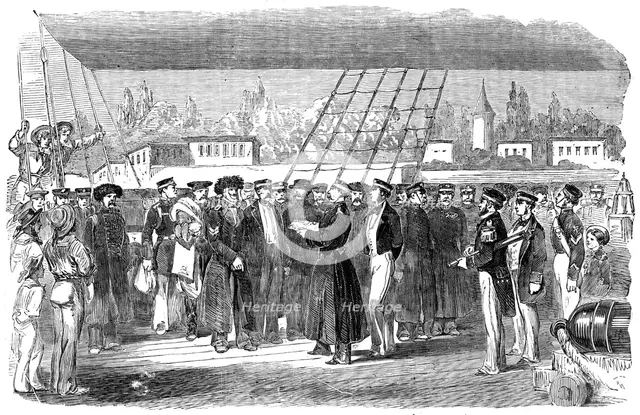 Russian Prisoners on board "The Fury", at Constantinople, 1854. Creator: Unknown.