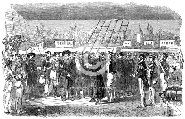 Russian Prisoners on board "The Fury", at Constantinople, 1854. Creator: Unknown.