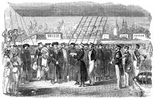 Russian Prisoners on board "The Fury", at Constantinople, 1854. Creator: Unknown