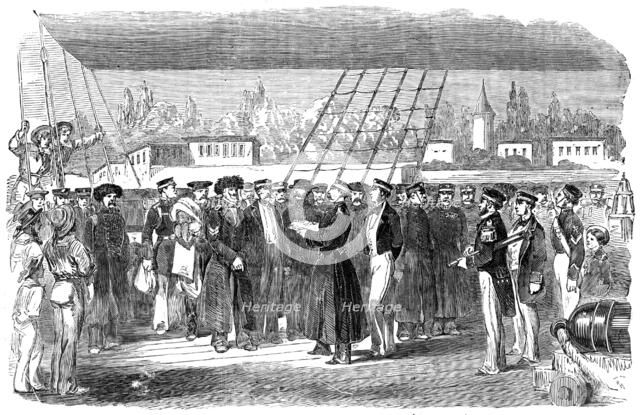 Russian Prisoners on board "The Fury", at Constantinople, 1854. Creator: Unknown.