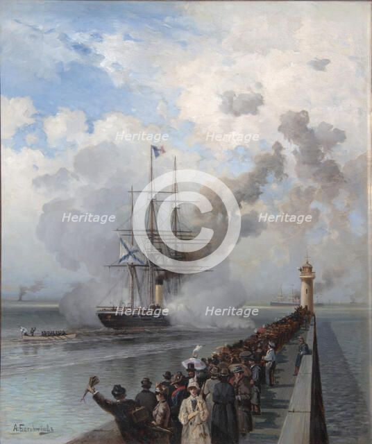 Russian screw clipper Razboynik, 1888. Artist: Bogolyubov, Alexei Petrovich (1824-1896)