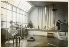 Russian sculptor Dora Gordine at work, Kingston Upon Thames, London, 1938-1939. Creator: Larkin Bros