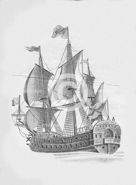 Russian ship of the line Poltava (1712). Artist: Anonymous  