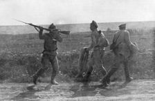 Russian soldier assaulting his retreating comrade, Ternopil, Ukraine, First World War, 1 July 1917