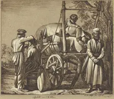 Russian Soldiers with a Barber, 1816. Creator: Johann Adam Klein