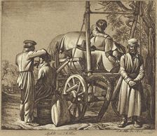 Russian Soldiers with a Barber, 1816. Creator: Johann Adam Klein