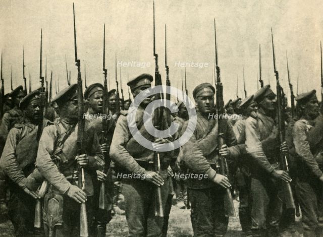 Russian soldiers, First World War, 1914, (c1920). Creator: Unknown.