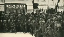 Russian soldiers in Petrograd, First World War, 1917, (c1920). Creator: Unknown