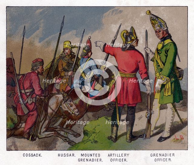 Russian soldiers of 1760 (19th centruy). Artist: Unknown