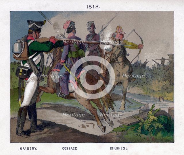 Russian soldiers of 1813 (19th century). Artist: Unknown