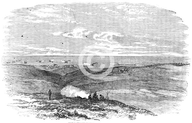 Russian Steamers Shelling the French Camp, Sebastopol, 1854. Creator: Unknown.