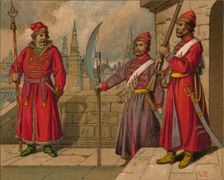 Russian Strelitzi and Turkish Guards of the 17th Century - Officer, Privates c19th century