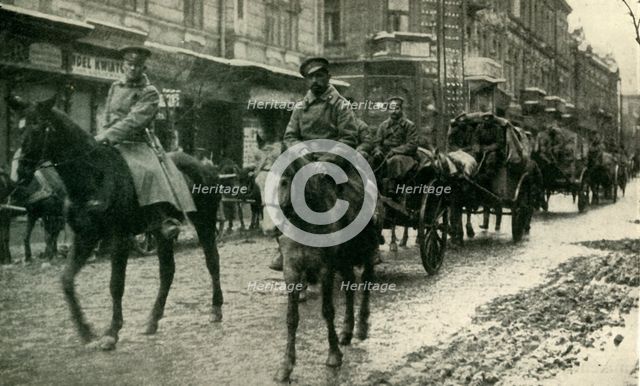 Russian supply column at Przemysl, March 1915, (c1920). Creator: Unknown.