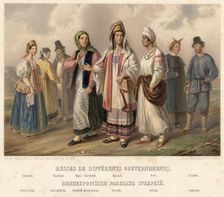 Russians from different provinces. Yaroslavl. Vladimir. Nizhny Novgorod. Ryazan. Oryol.., 1862. Creator: Karlis Huns