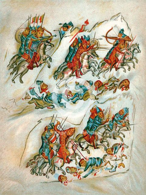 Russians routing Bulgarians in a cavalry skirmish. Artist: Unknown