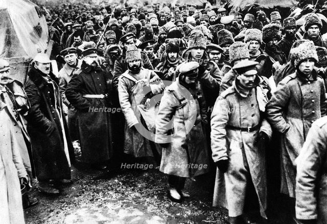 Russians taken prisoner by Germany on the Eastern front, World War I, 1914-1917. Artist: Unknown