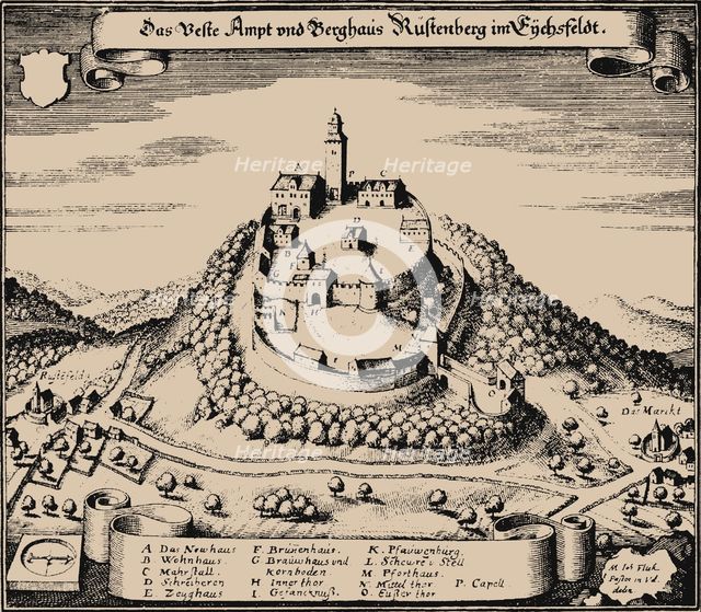 Rusteberg castle. Topographia Sueaviae, 1643.