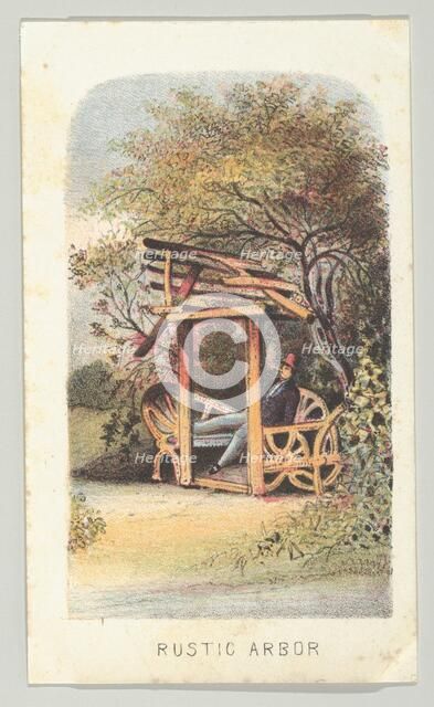 Rustic Arbor, from the series, Views in Central Park, New York, Part 2, 1864. Creator: Louis Prang.