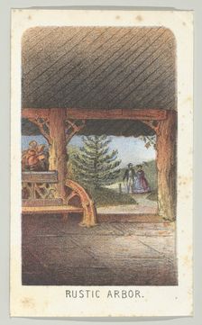 Rustic Arbor, from the series, Views in Central Park, New York, Part 3, 1864. Creator: Louis Prang
