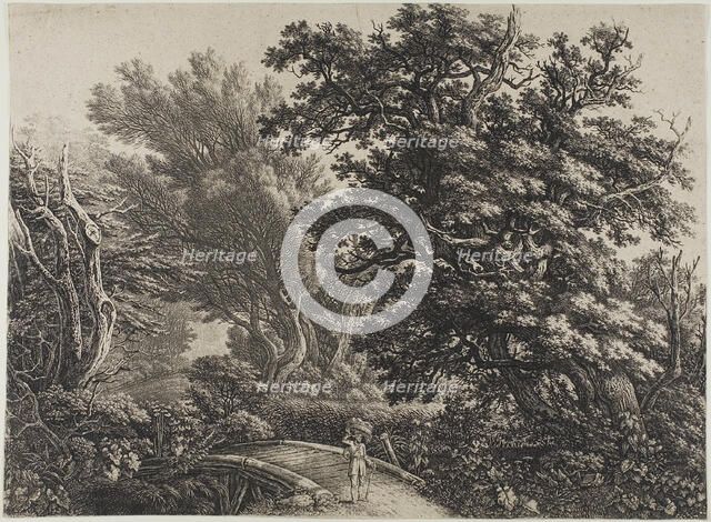 Rustic Bridge in a Tangled Wood, n.d. Creator: Carl Wilhelm Kolbe the elder.