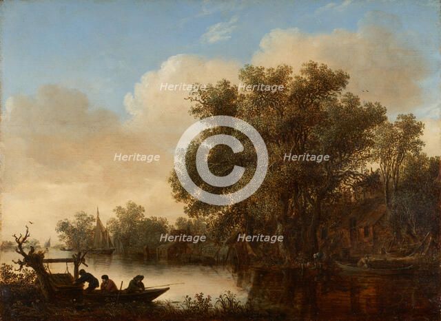 Rustic dwellings near a canal, 1646. Creator: Jan van Goyen.