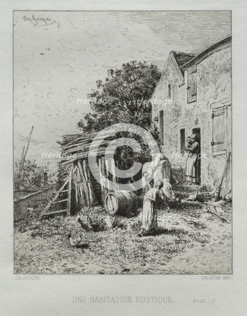 Rustic House. Creator: Charles-Émile Jacque (French, 1813-1894).