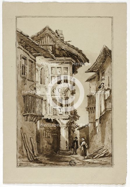 Rustic Street Scene, 1831. Creator: Elizabeth Murray.