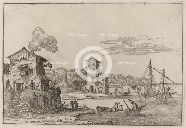 Rustic Seaport, 1638. Creator: Ercole Bazicaluva.