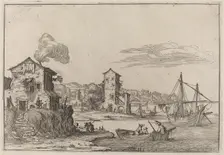 Rustic Seaport, 1638. Creator: Ercole Bazicaluva