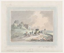 Rustic Sketch, or A Post Chaise (Travelling), 1785-99., 1785-99. Creator: Thomas Rowlandson