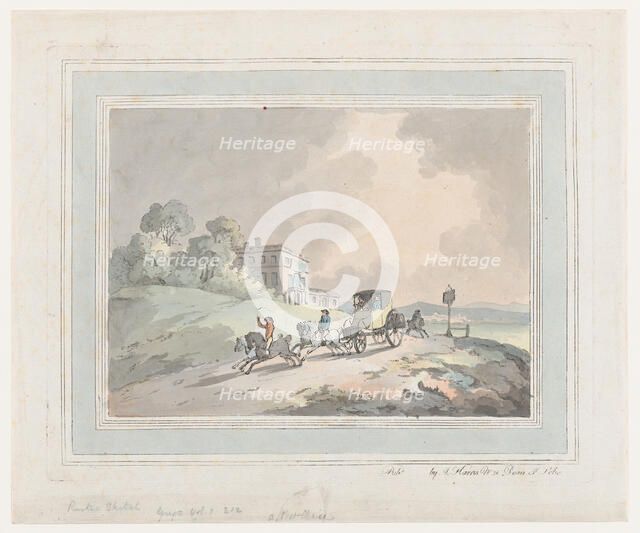 Rustic Sketch, or A Post Chaise (Travelling), 1785-99., 1785-99. Creator: Thomas Rowlandson.
