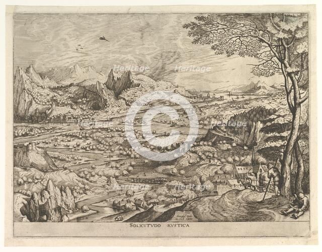 Rustic Solicitude (Solicitudo rustica) from The Large Landscapes, ca. 1555-56. Creator: Johannes van Doetecum I.