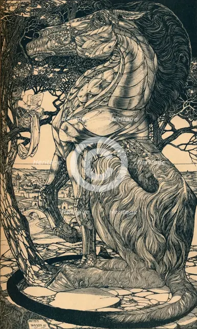 'Rustum and the Simoorg', c1897. Artist: Philip William May.