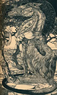 Rustum and the Simoorg c1897. Artist: Philip William May