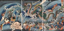 Ryugu Tamatori Hime no su (Recovering the Stolen Jewel from the Palace of the Dragon King), 1853. Creator: Kuniyoshi, Utagawa (1797-1861)