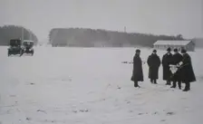 Ryabushinsky brothers inspecting building site for the AMO Factory, 1915