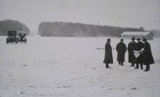Ryabushinsky brothers inspecting building site for the AMO Factory, 1915