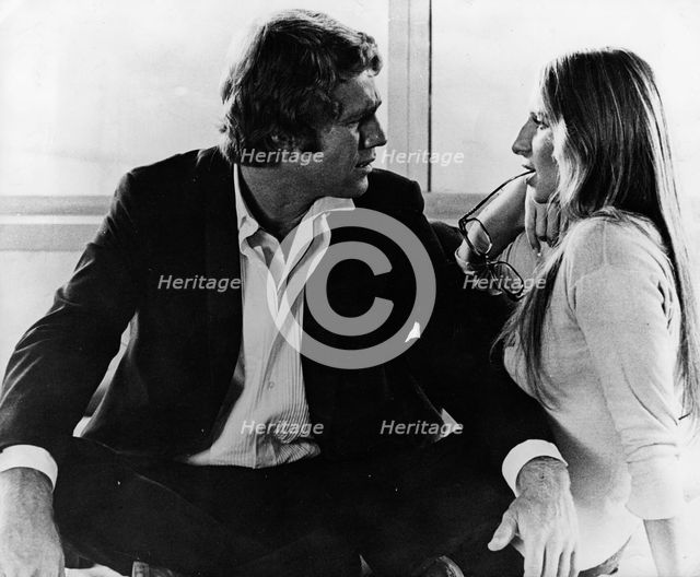 Ryan O’Neal (1941- ), American actor, with Barbra Streisand (1942- ), American actress, 1972. Creator: Unknown.