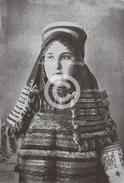 Ryazan Province woman's festive dress, 1900s-1910s.