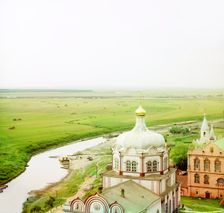 Ryazan. The Trubezh River and the Cathedral of Christ's Nativity, 1912. Creator: Sergey Mikhaylovich Prokudin-Gorsky