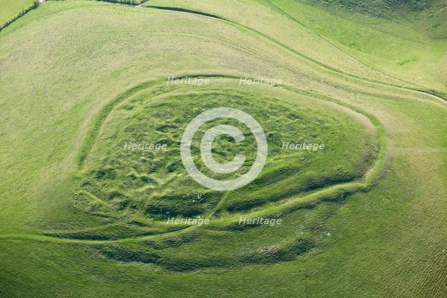 Rybury Camp, causewayed enclosure, hillfort and post-medieval chalk pits, Wiltshire, 2015. Creator: Historic England.