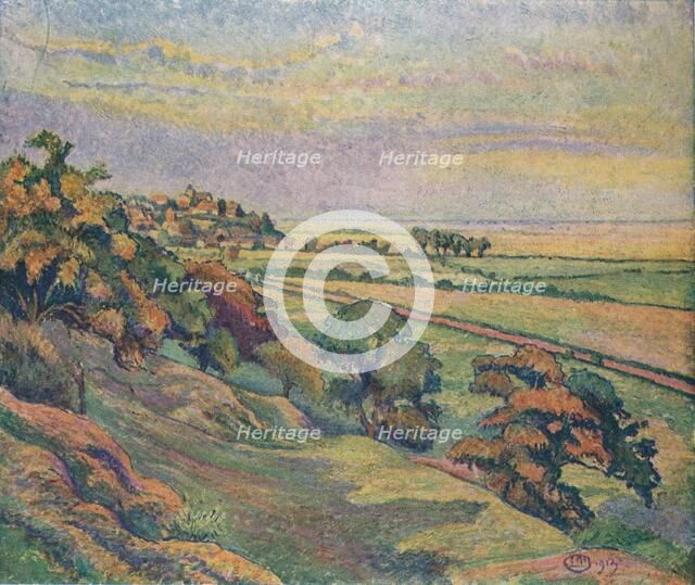 'Rye from Cadborough, Sunset', 1913. Artist: Lucien Pissaro.