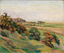 Rye from Cadborough, Sunset, 1913. Creator: Lucien Pissarro