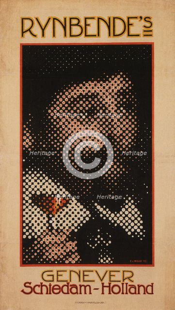 Rynbende's Genever Schiedam, c. 1910. Artist: Van Wolde, Ferdinand (1891-1945)