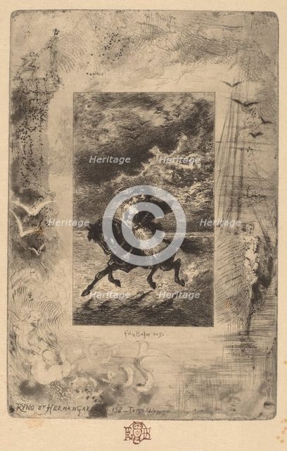 Ryno et Hermangarde (Ryno and Hermangarde), 1847-1898. Creator: Felix Hilaire Buhot.