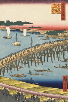 Ryogoku Bridge and the Great Riverbank, 1856. Creator: Ando Hiroshige